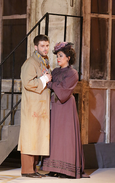 As Marcello in La Boheme. Anna Aglatova as Musetta. Photo by Damir Yusupov.