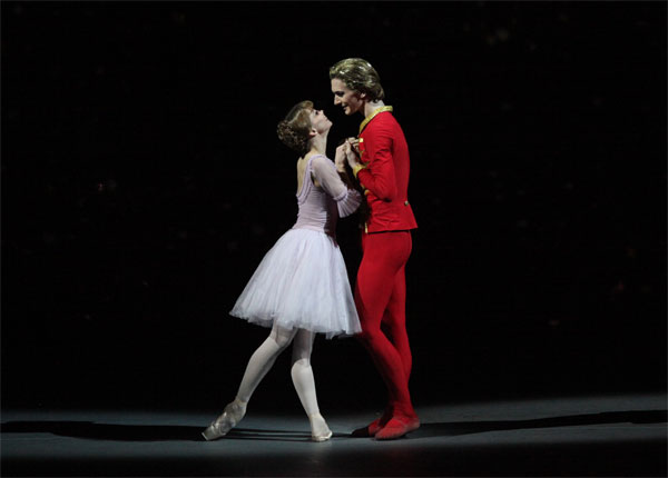 As Marie in Nutcracker. Vladislav Lantratov as Prince. Photo by Damir Yusupov.