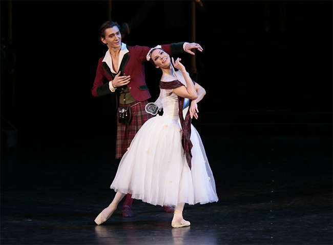 As James in La Sylphide. Maria Alexandrova as Sylphide. Photo by Damir Yusupov.