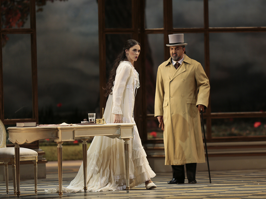 Zuzana Marková as Violetta. <br/>Elchin Azizov as Giorgio Germont.<br/> Photo by Damir Yusupov.