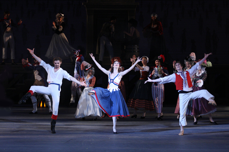 Alexander Volchkov as Philippe.<br/>Maria Alexandrova as Jeanne.<br/>Denis Savin as Jerome.<br/>Photo by Elena Fetisova.