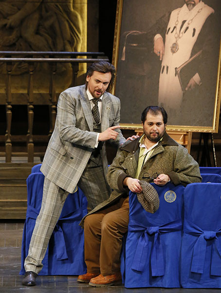 As Dr. Malatesta in Don Pasquale. Selso Albelo as Ernesto. Photo by Damir Yusupov.