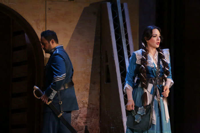 Anna Nechaeva as Micaela. Murat Karahan as Jose.<br/>Photo by Damir Yusupov.