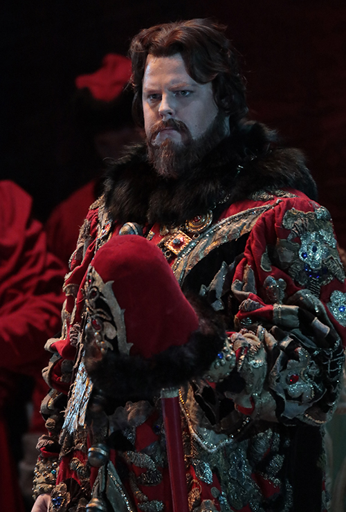 As Andrei Shchelkalov in Boris Godunov. Photo by Damir Yusupov.