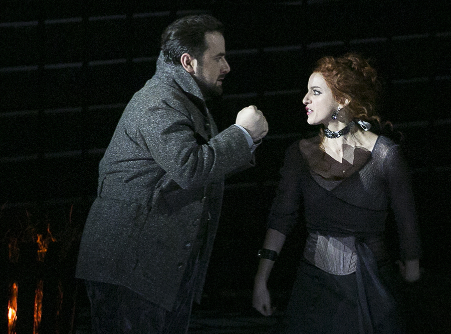 As Marcello in La bohème  (J.-R. Vesperini’s production).Damiana Mizzi as Musetta. Photo by Damir Yusupov.