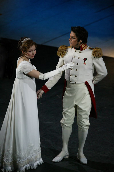 As Natasha Rostovain War and Peace.Andrei Grigoriev as Prince Andrei Bolkonsky.Photo by Damir Yusupov.