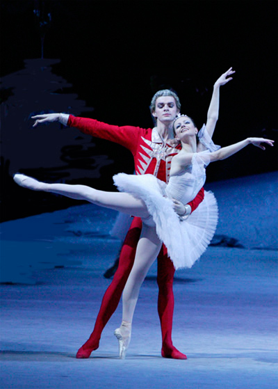 As Marie in The Nutcracker.Alexander Volchkov as Prince.Photo by Damir Yusupov.