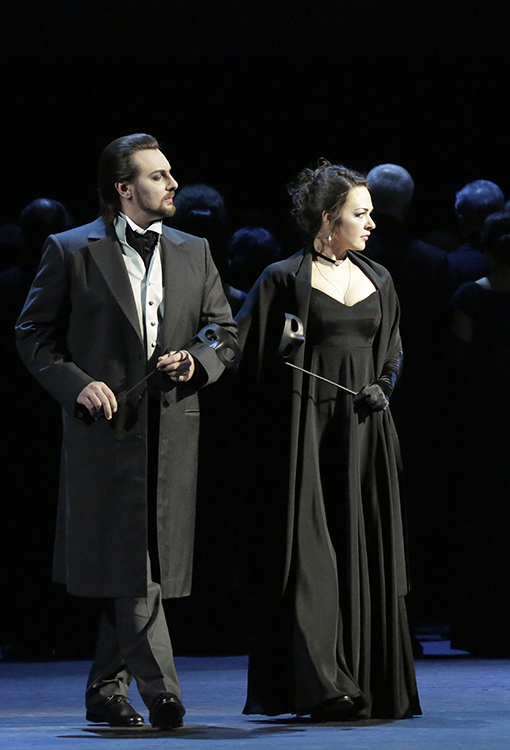 Igor Golovatenko as Prince Yeletsky. <br/>Anna Nechaeva as Liza. <br/> Photo by Damir Yusupov.