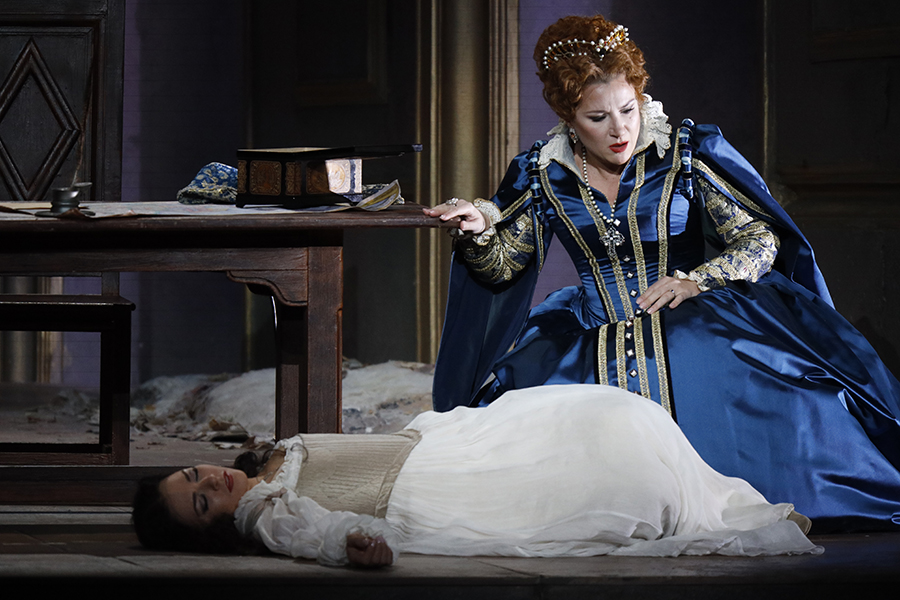 Anna Nechaeva as Elisabeth of Valois. <br/> Ekaterina Gubanova as Princess Eboli. <br/>Photo by Damir Yusupov.