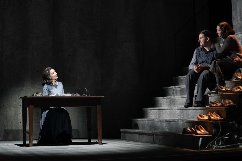 Natalia Ritter as Anne Frank,  Ekaterina Ferzba as Sophie Scholl,  Vasily Sokolov as Hans Scholl.  <br>Photo by Pavel Rychkov.