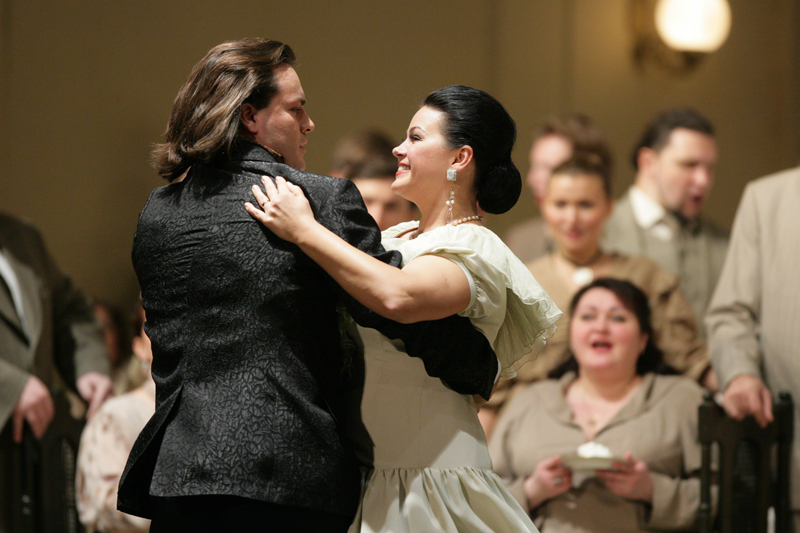 As Olga in Eugene Onegin.Vasily Ladyuk as Onegin. Photo by Damir Yusupov.