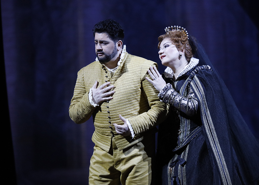 Yusif Eyvazov as Don Carlo. <br/> Ekaterina Gubanova as Princess Eboli. <br/>Photo by Damir Yusupov. 