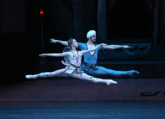 As Ferkhad in A Legend of Love. Anastasia Stashkevich as Shireen. Photo by Elena Fetisova.