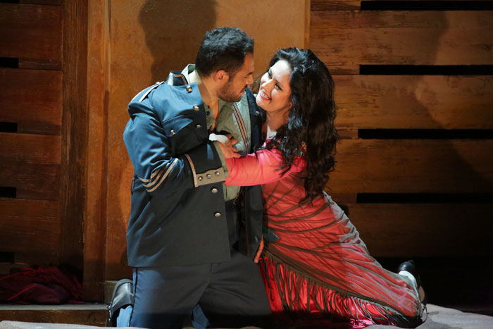 Agunda Kulaeva as Carmen. Murat Karahan as Jose.<br/>Photo by Damir Yusupov.