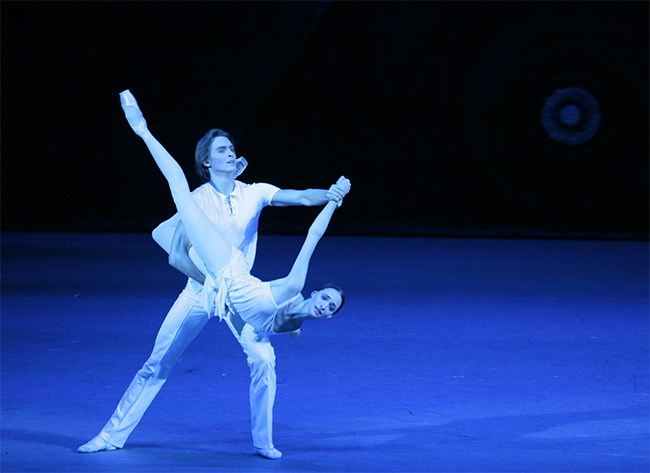 As Rita in The Golden Age. Denis Rodkin as Boris. Photo by Damir Yusupov.