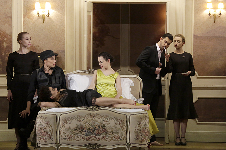 Katarina Bradić as Bradamante. Anna Aglatova as Morgana. <br/>Heather Engebretson as Alcina. David Hansen as Ruggiero. <br/>Photo by Damir Yusupov.