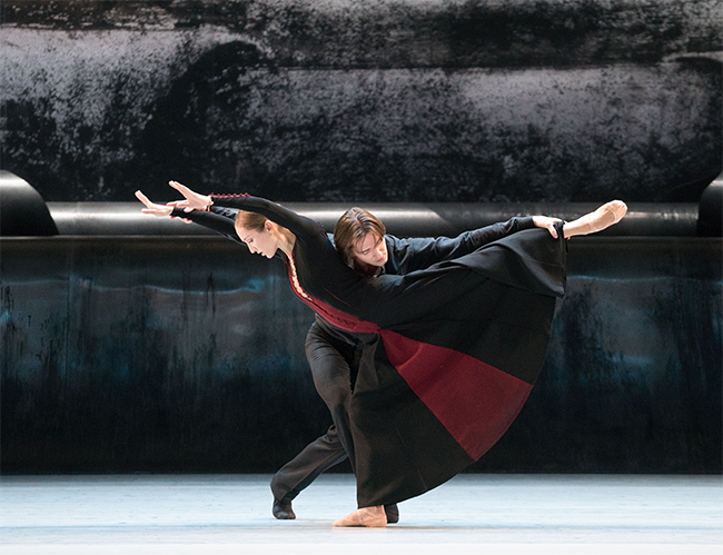 In Forgotten Land. Couple in Black. Opposite Vladislav Lantratov. Photo by Pavel Rychkov.