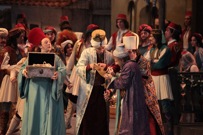 Alexei Loparevich as Seyd, the Pasha.<br/>Gennadi Yanin as Lanquedem.<br/>Photo by Damir Yusupov.