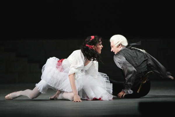 Anastasia Meskova as Jeanne. Yuri Klevtsov as Marquis Costa de Beauregard.<br />Photo by Damir Yusupov.