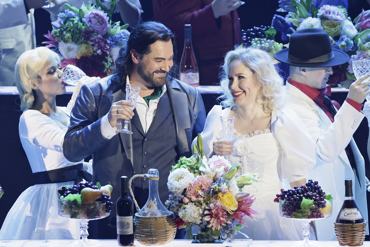 Ildar Abdrazakov as Don Giovanni, Ekaterina Vorontsova Zerlina. <br>Photo by Damir Yusupov.