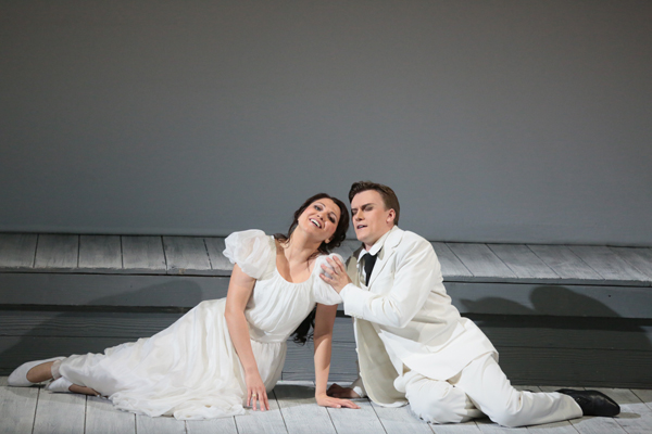 Ekaterina Lekhina as Amina.<br/>Stanislav Mostovoy as Elvino.<br/> Photo by Damir Yusupov.