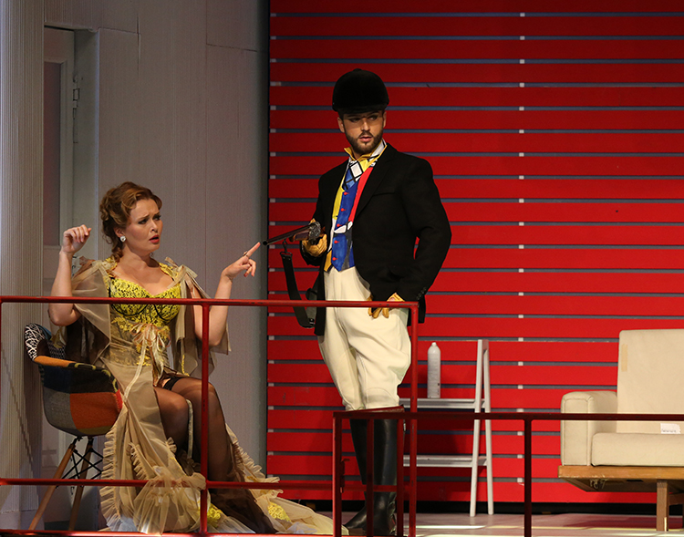 Ekaterina Shcherbachenko as Countess Almaviva. <br/>Andrei Zhilikhovsky as Count Almaviva. <br/>Photo by Damir Yusupov.