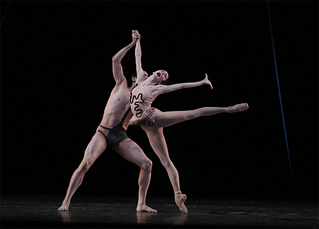 Anastasia Stashkevich as Novice. Erick Swolkin as The Second Intruder. Photo by Damir Yusupov.