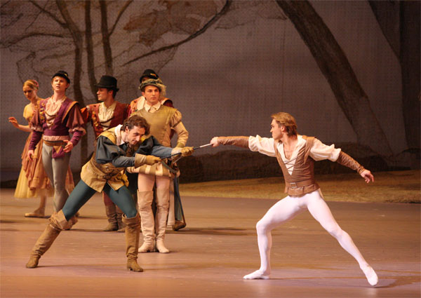 Vitaly Biktimirov as Hans. Mikhail Lobukhin as Count Albrecht. <br/>Alexander Voytyuk as Wilfreed.<br/>Photo by Elena Fetisova.