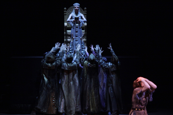 A scene from the performance. Nina Kaptsova as Anastasia. Photo by Damir Yusupov.