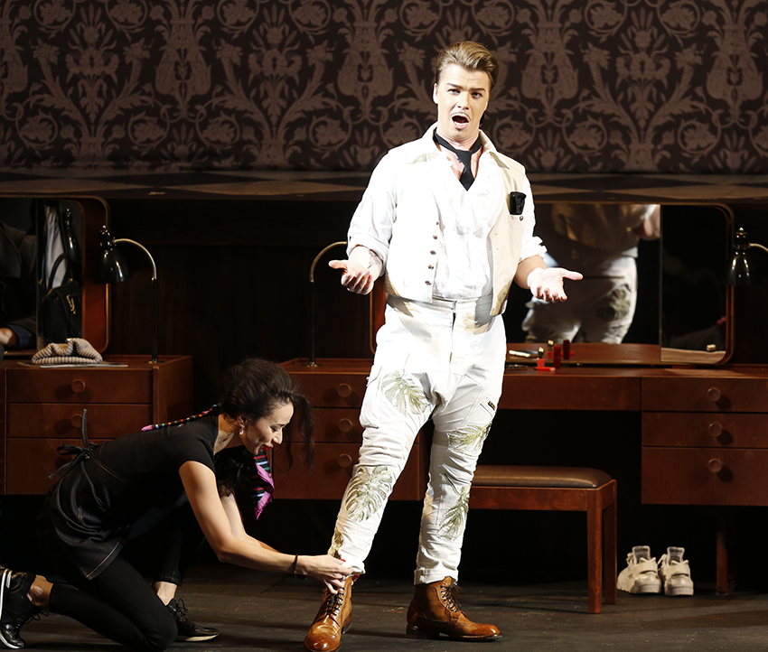 As Figaro in Il Barbiere di Siviglia.  Photo by Damir Yusupov.